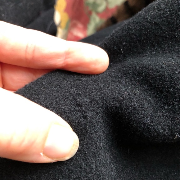 Marvin Richards 100% Wool Women's Black Fur Trim Old Rich Long Coat - Picture 13 of 14